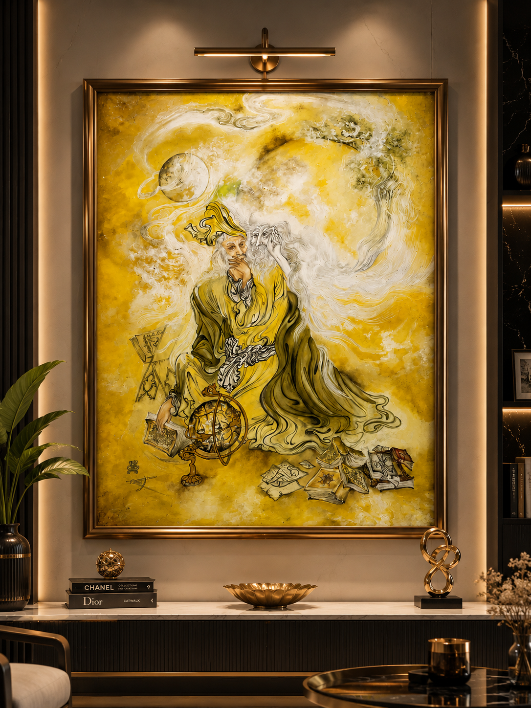 تابلو رنگ روغن مینیاتور ۵۰در۷۰مدل پیرمرد